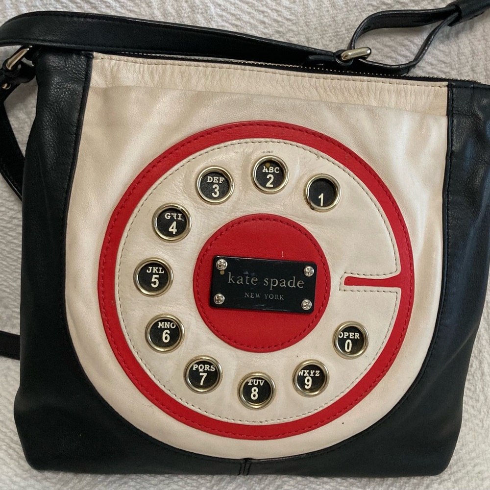 Kate Spade Call Me Chase Weekender Tote Novelty Telephone Dial Handbag.